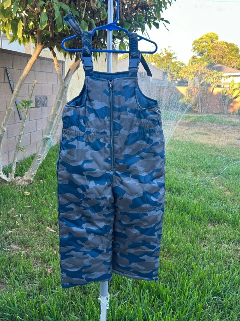 OshKosh B'gosh Blue & Gray Camo Snow Overalls
